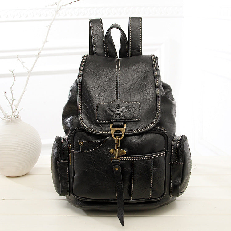 Retro shoulder bag female new female bag fashion trend hook women's backpack student bag